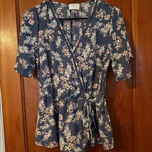 Tie Waisted Peplum Top